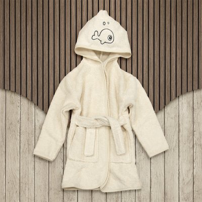 Βρεφικό Μπουρνούζι (4 Ετών) Fish Ecru Lino Home