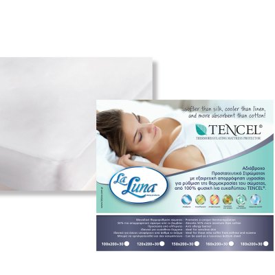 Κάλυμμα Στρώματος Αδιάβροχο Διπλό (150x200) Tencel La Luna