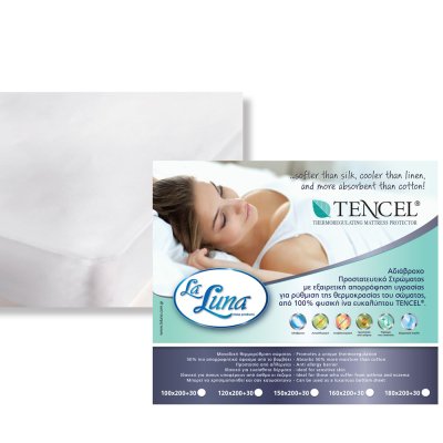 Κάλυμμα Στρώματος Αδιάβροχο Διπλό (140x200) Tencel La Luna
