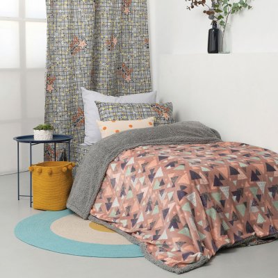 Φωσφοριζέ Κουβέρτα Fleece Μονή Blake Pink Palamaiki