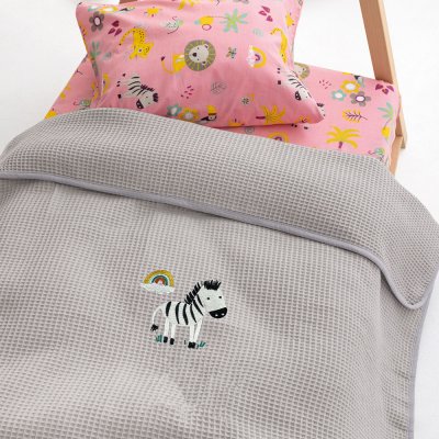 Κουβέρτα Πικέ Λίκνου Candy/2 Grey Palamaiki