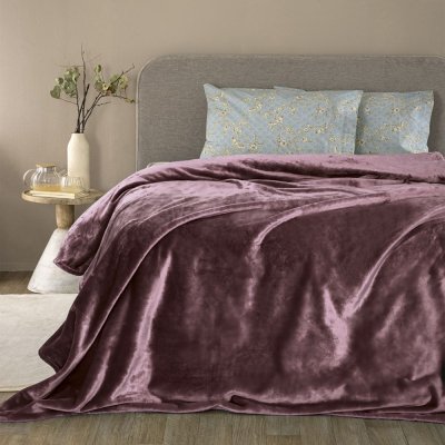 Κουβέρτα Fleece Μονή Lucy Mauve Palamaiki