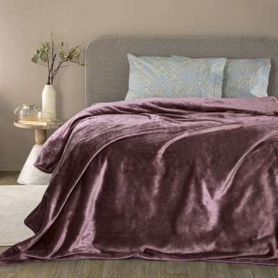 Κουβέρτα Fleece Υπέρδιπλη Lucy Mauve Palamaiki