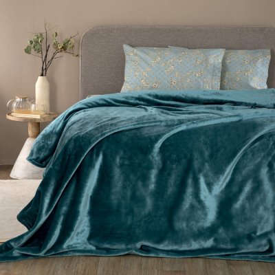 Κουβέρτα Fleece Υπέρδιπλη Lucy Petrol Palamaiki