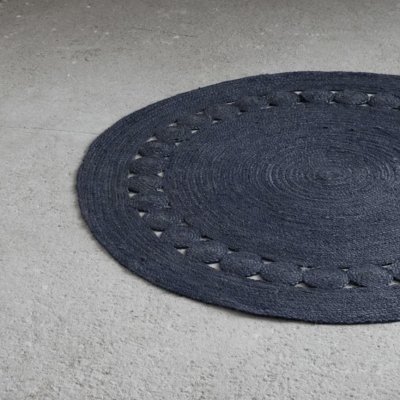 Στρογγυλό Χαλί (R150) Makrame Dark Gray Nima Home