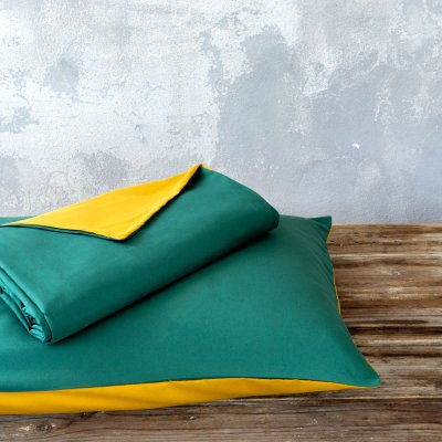 Σετ Παπλωματοθήκη Μονή Abalone Green / Mustard Beige Nima Home