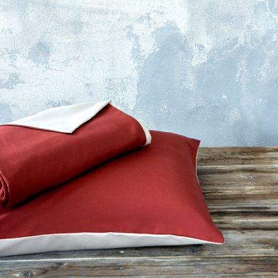 Σετ Παπλωματοθήκη Μονή Abalone Wine Red / Light Beige Nima Home