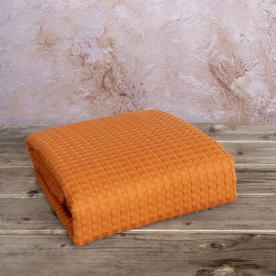 Κουβέρτα Πικέ Μονή Habit Deep Orange Nima Home