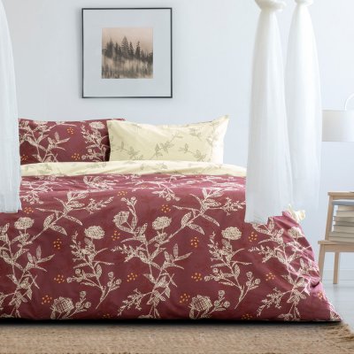 Σετ Σεντόνια Μονά Grunge Rose Bordeaux Kocoon