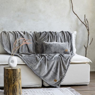 Ριχτάρι-Κουβέρτα Καναπέ Macia Gray Nima Home