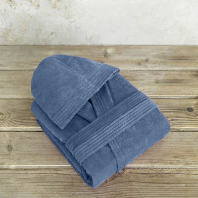 Μπουρνούζι Με Κουκούλα Zen Shadow Blue Nima Home