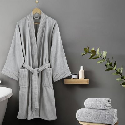Μπουρνούζι Kimono Velvet Gray Nima Home