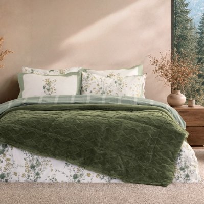 Κουβερτοπάπλωμα Μονό Snug Dark Green Nima Home