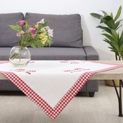 Καρέ Με Κέντημα (90x90) 2219 Red Dimeco