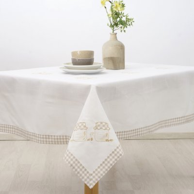 Τραπεζομάντηλο Με Κέντημα (140x140) 2219 Beige Dimeco