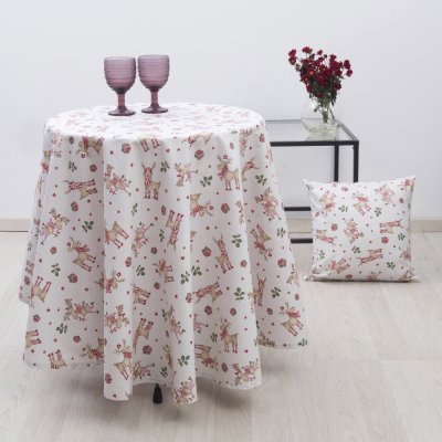 Χριστουγεννιάτικο Τραπεζομάντηλο Ροτόντα (O180) Rudolph Dimeco