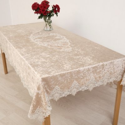 Τραπεζομάντηλο Βελούδο (140x140) 2130 Beige Dimeco