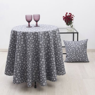 Χριστουγεννιάτικο Τραπεζομάντηλο Ροτόντα (O220) 8581 Gray Dimeco