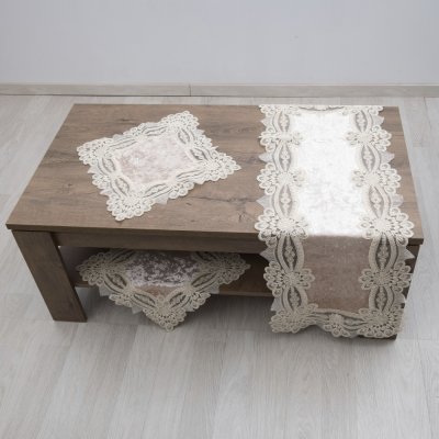 Σετ Σεμέν + Πετσετάκια Βελούδο (3τμχ) 9131 Beige Dimeco