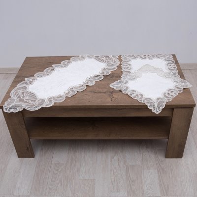 Σετ Σεμέν + Πετσετάκια Βελούδο (3τμχ) 2138 Ecru Dimeco