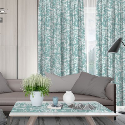 Κουρτίνα (150x275) Με Τρέσα Izal 601 Aqua Lino Home