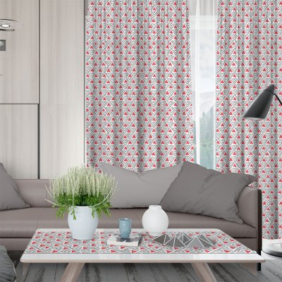 Κουρτίνα (150x275) Με Τρέσα Tam 401 Red Lino Home