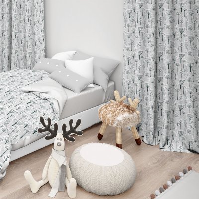 Κουρτίνα (150x275) Με Τρέσα Betula 801 Gray Lino Home