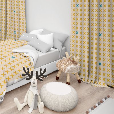 Κουρτίνα (150x275) Με Τρέσα Ekiso 201 Gold Lino Home