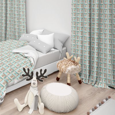 Κουρτίνα (150x275) Με Τρέσα Scoy 601 Petrol Lino Home