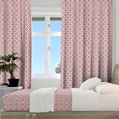 Κουρτίνα (150x275) Με Τρέσα Liam 401 Red Lino Home
