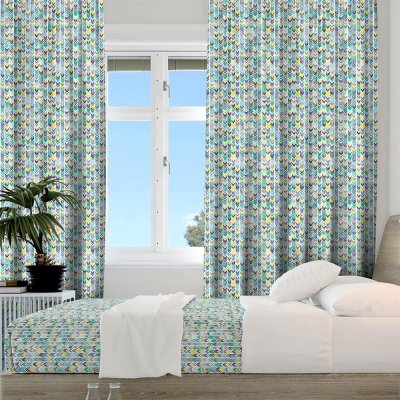 Κουρτίνα (150x275) Με Τρέσα Turqueta 601 Petrol Lino Home