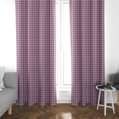 Κουρτίνα (135x270) Με Τρέσα Tartan 301 Pink Lino Home