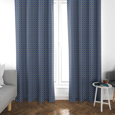 Κουρτίνα (135x270) Με Τρέσα Tartan 602 Blue Lino Home