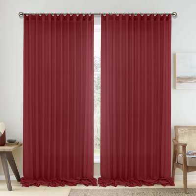 Κουρτίνα (300x295) Με Τρέσα 1010 Red Lino Home