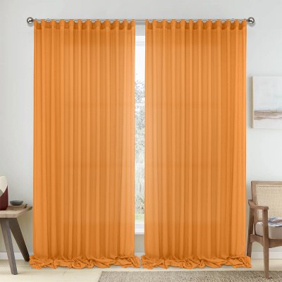 Κουρτίνα (150x295) Με Τρέσα 1010 Mustard Lino Home