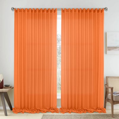 Κουρτίνα (150x295) Με Τρέσα 1010 Orange Lino Home