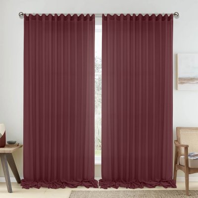 Κουρτίνα (150x295) Με Τρέσα 1010 Bordo Lino Home