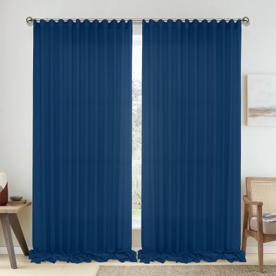 Κουρτίνα (150x295) Με Τρέσα 1010 Blue Lino Home
