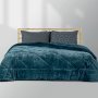 Κουβερτοπάπλωμα Μονό Erba Πετρόλ Lino Home