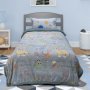 Φωσφοριζέ Κουβέρτα Fleece Sherpa Μονή Volcano Gray-Ciel Lino Home