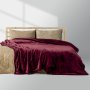 Κουβέρτα Fleece Υπέρδιπλη Erba Μπορντώ Lino Home
