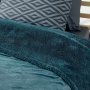 Κουβέρτα Fleece Υπέρδιπλη Erba Πετρόλ Lino Home